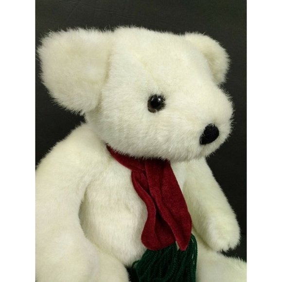 Kuddle me toys Christmas Scarf Polar Bear stuffed animal plushie 9" Decor Figure - Picture 4 of 12